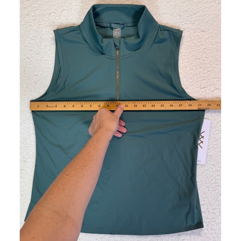 Rhone Womens Revive™ Rib Zip Tank, Green Smoke, Womens Size Large, NWT - Picture 6 of 8